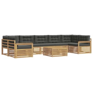 vidaXL Ensemble de canapés d'extérieur 8 Pièces Blanc et anthracite