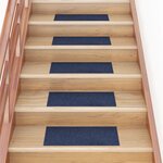 Vidaxl tapis d'escalier autocollants rectangulaire 15 pièces 60x25cm bleu