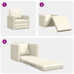 vidaXL Canapé-lit avec coussin Crème 74 x 77 x 81 cm Velours