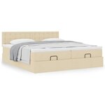 VidaXL Cadre de lit ottoman avec matelas crème 160x200 cm tissu