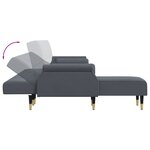vidaXL Canapé-lit en forme de L gris 271x140x70 cm velours