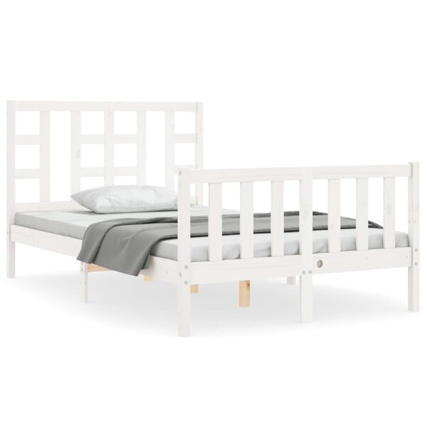 vidaXL Cadre de lit sans matelas blanc bois de pin massif