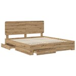 vidaXL Cadre de lit Chêne artisanal 180 x 200 cm Bois d'ingénierie