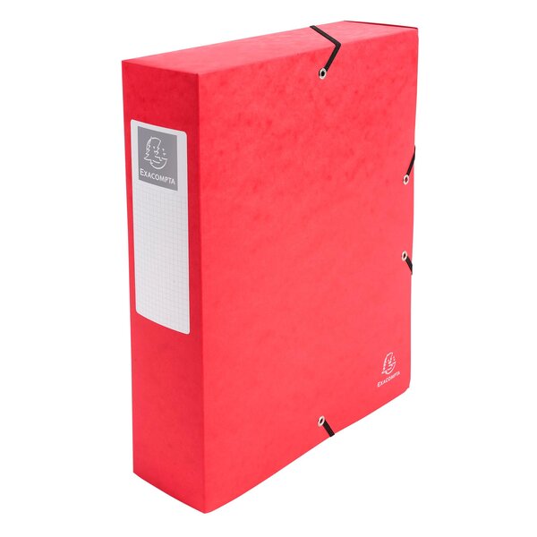 Boite De Classement Exabox Dos 80mm Carte Lustrée - A4 - Rouge - X 6 - Exacompta