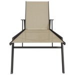 vidaXL Chaise longue acier et tissu textilène crème