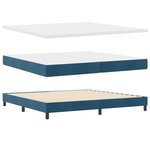 vidaXL Lit à ressorts avec matelas Bleu foncé 200 x 200 cm Velours