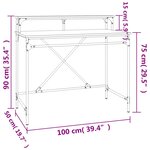 vidaXL Bureau sonoma gris 100x50x90 cm bois d'ingénierie et fer