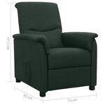 vidaXL Fauteuil inclinable Vert foncé Tissu