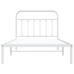 vidaXL Cadre de lit métal sans matelas et tête de lit blanc 107x203 cm