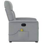 vidaXL Fauteuil de massage inclinable Gris clair Tissu