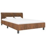 vidaXL Cadre de lit Marron Similicuir daim 140 x 200 cm