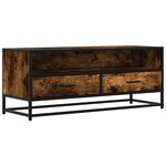 vidaXL Meuble TV chêne fumé 100x34 5x40 cm bois d'ingénierie et métal