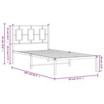 vidaXL Cadre de lit métal sans matelas avec tête de lit blanc 90x200cm