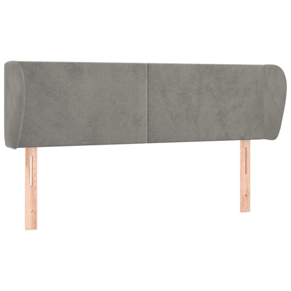 vidaXL Tête de lit avec oreilles Gris clair 147x23x78/88 cm Velours