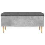 vidaXL Banc de rangement gris béton 102x42x46 cm bois d'ingénierie