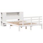 vidaXL Lit bibliothèque sans matelas blanc 120x190 cm bois pin massif