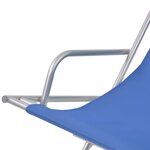 vidaXL Chaises inclinables de terrasse lot de 2 Acier Bleu