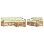vidaXL Ensemble de canapés d'extérieur 6 pc Blanc et crème