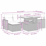 vidaXL Salon de jardin avec coussins 7 Pièces gris résine tressée acacia