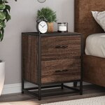 vidaXL Tables de chevet 2 Pièces chêne marron 40x31x50 cm bois ingénierie