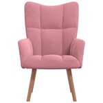 vidaXL Chaise de relaxation Rose Velours