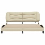 vidaXL Cadre de lit avec LED sans matelas crème 180x200 cm tissu