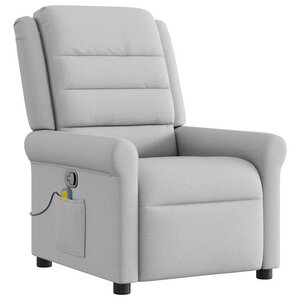 vidaXL Fauteuil de massage inclinable gris nuage tissu