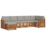 vidaXL Ensemble de canapé d'angle 7 Pièces Gris Naturel et Clair