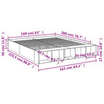 vidaXL Cadre de lit chêne sonoma 160x200 cm bois d'ingénierie