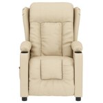 vidaXL Fauteuil inclinable électrique Crème Tissu