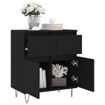 vidaXL Buffet Noir 60x35x70 cm Bois d'ingénierie