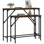 vidaXL Tables console 2 Pièces chêne marron bois d'ingénierie