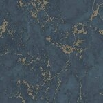 DUTCH WALLCOVERINGS Papier peint Motif de marbre Bleu et doré