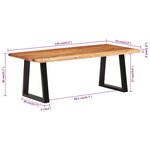 vidaXL Table basse 110x55x40 cm bois massif d'acacia