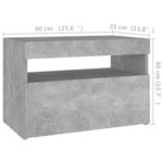 vidaXL Tables de chevet avec lumières LED 2 Pièces gris béton 60x35x40 cm