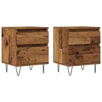 vidaXL Tables de chevet 2 Pièces vieux bois 40x35x50 cm bois d’ingénierie