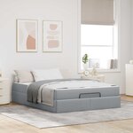 vidaXL Cadre de lit avec matelas avec matelas 2 Pièces Gris clair tissu