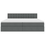 vidaXL Lit avec rangement et matelas Gris foncé 200 x 200 cm