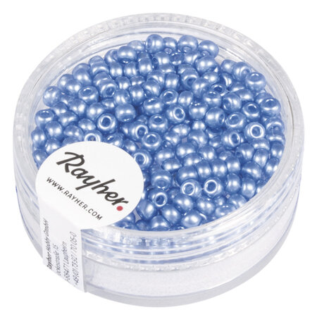 Perle rocaille cirée Bleu bavarois 2 6 mm