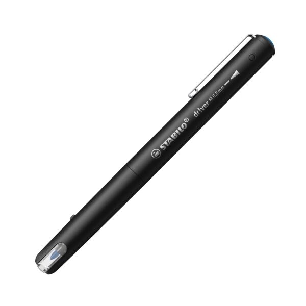 LOT de 5 Marqueur Stabilo Dr!ver pointe moyenne 0 8 mm - Encre à base d'eau  inodore et anti-bavures - Fabriqué avec 94   de bioplastique - Bleu
