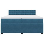 vidaXL Sommier à lattes de lit et matelas Bleu 200x200 cm velours
