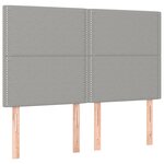 vidaXL Sommier à lattes de lit et matelas et LED Gris clair 140x190 cm