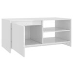 vidaXL Table basse blanc brillant 102x50x45 cm bois d'ingénierie