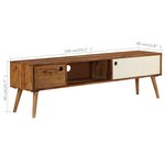 vidaXL Meuble TV 140x30x40 cm bois massif