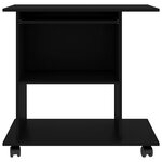 Bureau table poste de travail meuble d'ordinateur informatique étude d'ordinateur 80 x 50 x 75 cm bois d'ingénierie noir 02_0023749