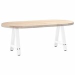 vidaXL Pieds de table basse en forme de A  2 pièces  blanc  38 x (42-43) cm  acier