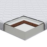 vidaXL Matelas Blanc 160 x 80 cm Tissu 100  polyester