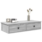 vidaXL Étagère murale avec tiroirs sonoma gris bois d'ingénierie