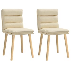 vidaXL Chaises à manger lot de 2 crème tissu