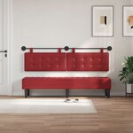 vidaXL Tête de lit suspendue Avec lumière LED Bordeaux Simili cuir